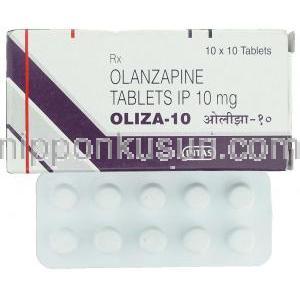 オランザピン(ジプレキサザイディス/ジプレキサジェネリック), Oliza, 10mg 錠 (Intas)