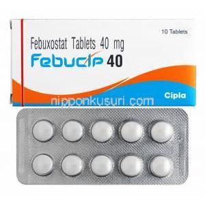 フェブシップ (フェブキソスタット) 40mg 箱、錠剤