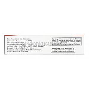 アービテル AV,  テルミサルタン 40mg /アトルバスタチン 10mg, 錠剤, 箱情報