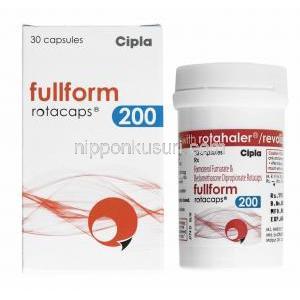 フルフォーム 吸入剤 (Rotacap) (ベクロメタゾン 200mcg/ ホルモテロール 6mcg) 箱、ボトル