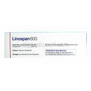 リネゾリド (ザイボックス ジェネリック),  リノスパン LINOSPAN  600mg 錠 (Cipla) 成分