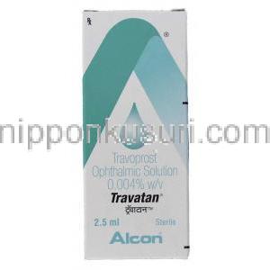 トラバタン, トラボプロスト  0.004% x 2.5 mL 点眼薬 (ALCON) 箱