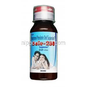 ドロ 250　内服液, アセトアミノフェン(パラセタモール), 5mlあたり250mg , 60ml ボトル