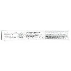 ドロウィン MR, アセクロフェナク 100mg / アセトアミノフェン（パラセタモール） 325mg / クロルゾキサゾン 250mg, 錠剤, 箱情報