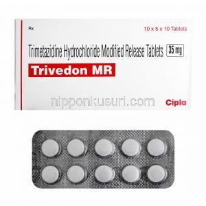 トリベドン MR (トリメタジジン) 箱、錠剤