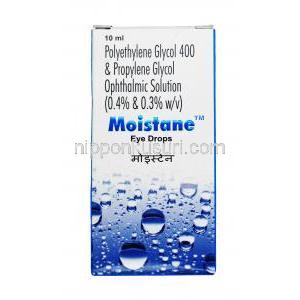 モイステイン 点眼薬, ポリエチレングリコール 0.4% / プロピレングリコール 0.3% w/v, 10ml, 箱表面