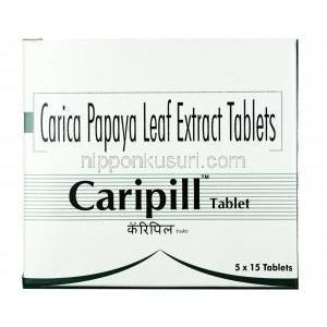 カリピル ,カリカパパイヤの葉エキス 1100mg, 錠剤, 箱表面