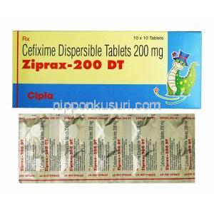 ジプラックス (セフィキシム)  200mg 箱、錠剤