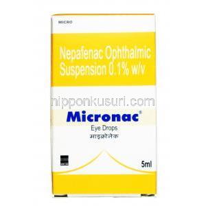 ミクロナック点眼薬, ネパフェナク 0.10% 点眼薬 5ml, 箱表面