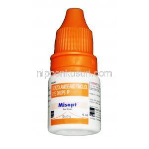 ミソプト点眼薬, ドルゾラミド 2% w/w / チモロール l 0.5% w/w, 点眼薬 5ml, ボトル