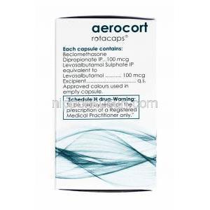 エアロコート Aerocort, プロピオン酸ベクロメタゾン / サルブタモール 100mcg/ 100mcg 成分