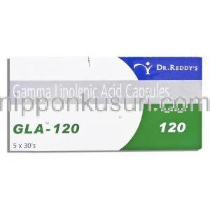 ガンマリノレン酸（γ-リノレン酸） GLA 120, 120MG カプセル  (Dr Reddy's) 包装