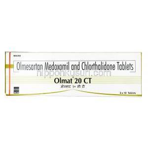 オルマト CT,オルメサルタン　20mg / クロルタリドン  12.5mg, 錠剤, 箱表面