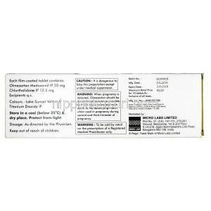 オルマト CT,オルメサルタン　20mg / クロルタリドン  12.5mg, 錠剤, 箱情報