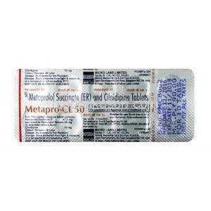メタプロ CL, シルニジピン 10m / メトプロロール50mg, 錠（徐放性錠）,シート情報