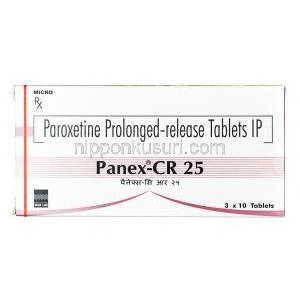 パネックス CR, パロキセチン 25mg, 錠（徐放性錠）, 箱表面