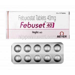 フェブセット (フェブキソスタット) 40mg 箱、錠剤