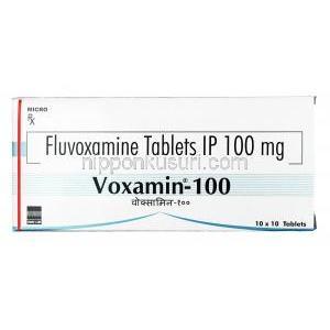 ボキサミン,フルボキサミン100 mg, 錠剤, 箱表面