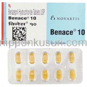 ベナゼプリル(チバセンジェネリック),Benace, 10mg 錠  (Novartis)