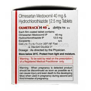 オルメトラック H, ヒドロクロロチアジド 12.5mg / オルメサルタン  40mg, 錠剤, 箱情報