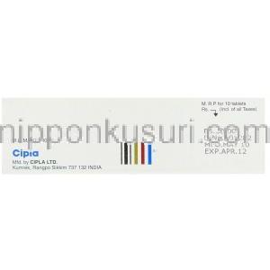 テルミサルタン(ミカルディスジェネリック), Cresar 20mg 錠 (Cipla) 製造者情報