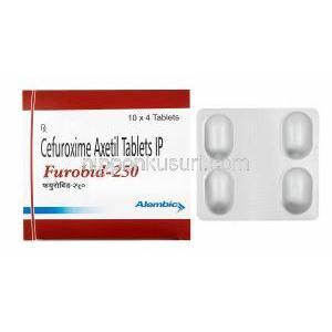 セフロキシム (オラセフ ジェネリック) Furobid, 250mg 箱、錠 (Alembic Pharma)