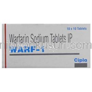 ワルファリン（ワーファリンジェネリック）, Warf-1, 1mg 錠 (Cipla)