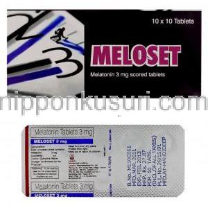 メラトニンMeloset, メラトニン 3mg 錠 (Aristo Pharma)