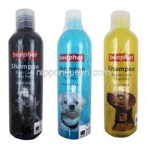 ビーファー 犬用シャンプー 3種類 ボトル表面