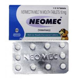 ネオメック,イベルメクチン10mg, 錠剤, 箱,シート