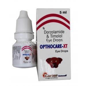 オプトケア XT ペット用 点眼薬,ドルゾラミド  2%wv / チモロール 0.5%wv, 点眼薬,5ml, 箱, ボトル