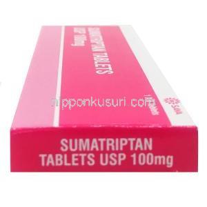 スマトリプタン錠　100mg(USP), 錠剤, Sava製,箱側面3