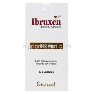 イブルクセン, イブルチニブ 140mg, 120カプセル,製造元：エベレスト製薬, 箱表面