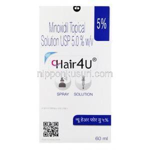 ヘアフォーユー 頭皮外用液, ミノキシジル 5%, 60ml, 箱表面-1