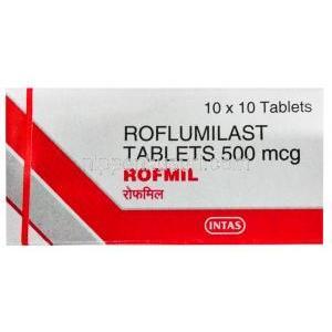 ロフミル, ロフルミラスト 500mcg, 10錠, 製造元：インタスファーマ, 箱表面