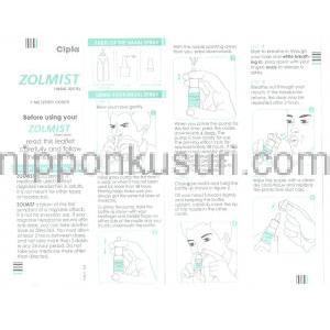 ゾルミトリプタン（ゾーミッグジェネリック）, ゾルミスト Zolmist  5mg 0.7ml  点鼻液噴霧用 (Cipla) 情