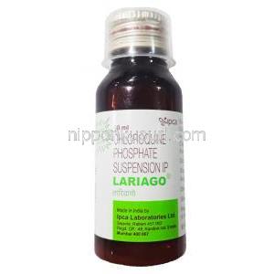 ラリアゴ 懸濁液, クロロキン　50mg/5ml,製造元：Ipca Laboratories Ltd, ボトル