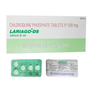 クロロキン, Lariago-DS, 500mg 錠 (IPCA Laboratories) 箱