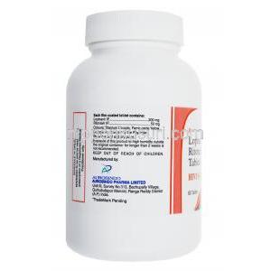 ハイブス エルアール, ロピナビル 200mg / リトナビル 50mg, ボトル側面