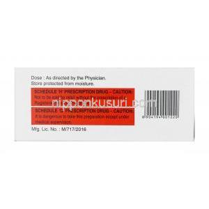 マイレン酸エナラプリル / ヒドロクロロチアジド配合 (Generic Vaseretic), Enapril-HT, 10mg/ 25mg 錠 (Intas) 箱側面