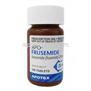 APO フロセミド (フロセミド) 20mg 100錠 ボトル前面