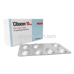 チバセン (ベナゼプリル) 10mg 箱、錠剤