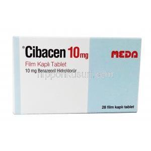 チバセン (ベナゼプリル) 10mg 箱前面
