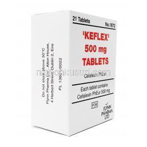 ケフレックス (セファレキシン) 500 mg, 21 錠 箱