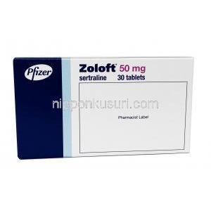 ZOLOFT (GB) 50mg 30Tab, box back view