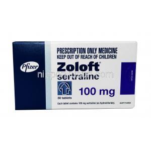 ZOLOFT (GB) 100mg 30Tab, box, front view