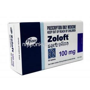 ZOLOFT (GB) 100mg 30Tab, box, side view