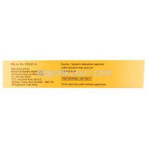 Betamil GM Cream, Betamethasone/ Gentamicin/ Miconazole, Betamethasone (0.05%w/w) + Gentamicin (0.1%w/w) + Miconazole (2%w/w), box side presentation