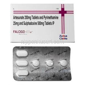 ファルシゴ SP キット (アーテスネート/ピリメタミン/スルファドキシン) 箱、錠剤