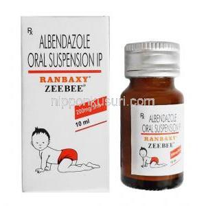 ジービー 経口懸濁液 (アルベンダゾール) 200mg 箱、ボトル